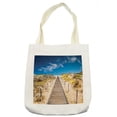 thumbnail image 1 of Beach Tote Bag, Walkway into the Wild Idyllic Endless Sky Relaxing Resting Tranquil Quiet Seashore, Cloth Linen Reusable Bag for Shopping Books Beach and More, 16.5" X 14", Cream, by Ambesonne, 1 of 2