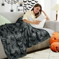 thumbnail image 3 of Halloween Bat Blanket, Halloween Flannel Throw Blankets, Halloween Blankets and Throws, Spooky Blanket, Grey, 50 x 60 inches, 3 of 6