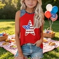 thumbnail image 3 of Grblisyd 4th of July Tank Tops for Girls American Flag T-Shirt Kids Independence Day Shirts Crew Neck Patriotic Sleeveless Top Tees 1-13T, 3 of 6
