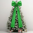 thumbnail image 5 of Scheam 47 inch Christmas Large Satin Bows with Long Tail 1 Pack Green Christmas Tree Topper Decorative Bow,Reusable DIY Wreath Bow,for Wedding Holiday Home Party Supplies, 5 of 7