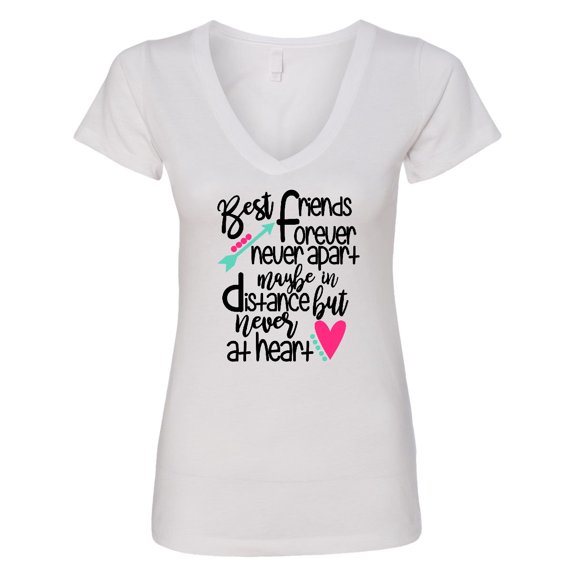 Inktastic Best Friends Forever Never Apart, Maybe in Distance Women's V-Neck T-Shirt