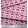 thumbnail image 3 of Soimoi Pink Heavy Satin Fabric Floral Tie-Dye Print Fabric by the Yard 56 Inch Wide, 3 of 3