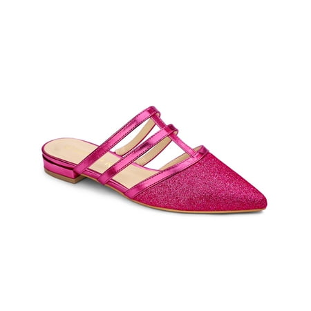 

Allegra K Women s Glitter Pointy Toe Flats Mules