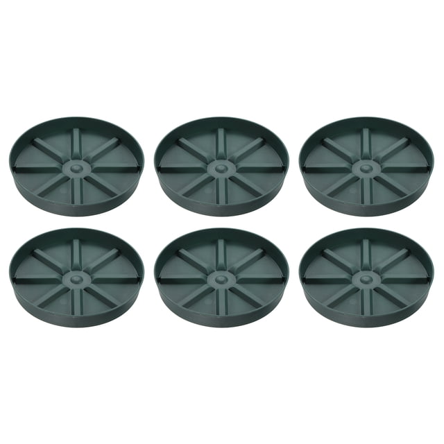 Unique Bargains Plant Pot Saucers 7.5 Inch, 6 Pack Plastic Round Plant Pot Flower Drip Tray, Green