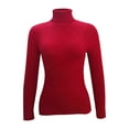 thumbnail image 3 of Oplxuo Turtleneck Sweaters for Women Basic Solid Pullover Casual Fitted Long Sleeve Knitted Layering Sweater Tops, 3 of 4