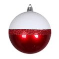 thumbnail image 1 of Vickerman MT180803 5 Po Bonbons Rouges &amp; Ornement de Boule de Paillettes Blanches 4 par Sac, 1 of 1