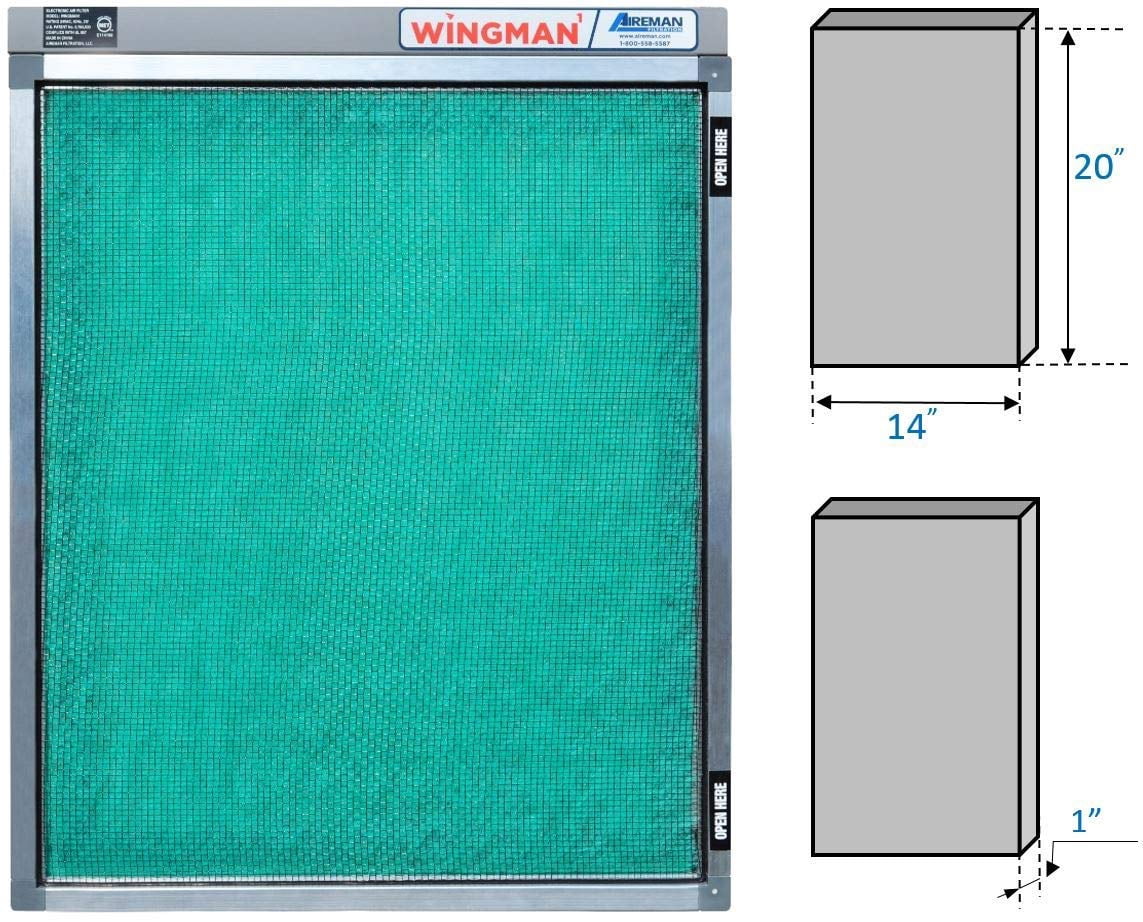 14x20x1 Electronic Air Filter - Homeowner Installed- Simply Replace Your Current AC Furnace Air Filter and PLUG IT IN!