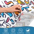 thumbnail image 5 of Yayeee Kitchen Curtains Tier Set of 2 Light Filtering 57"x24" Over Sink Window Panels, Doodle Pattern, 5 of 7