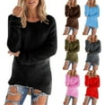 thumbnail image 6 of Sweaters for Women 2025 Lightweight Long Sleeve Crewneck Soft Fuzzy Sweater Jumper Top Womens Pullover Sweaters, 6 of 7