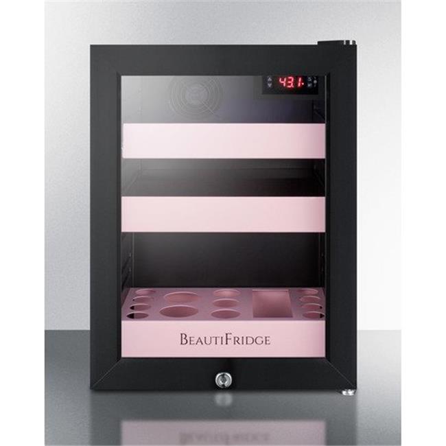 Summit LX114LP BeautiFridge Cosmetics Refrigerator Glass/Pink