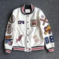 Men‘s spring and autumn baseball uniform Y2K retro trend leather jacket
