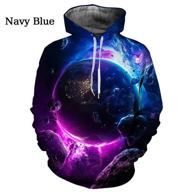 Sweat à Capuche Imprimé 3D Ciel Étoilé Mode Tendance Unisexe