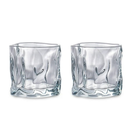 

HNGPNGH Beautiful and stunning transparent glass mug with elegant irregular-shaped glacier pattern - versatile household drinkware cup for coffee wine whiskey and juice - a stunning an