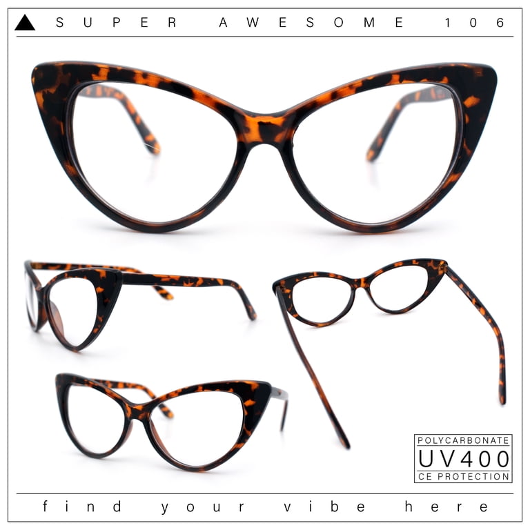 Oversized Glasses Cat Eye Eyeglass Frame For Women New Vintage Style Clear Lens Luxury Eyeglasses Leopard Candy Color Eyewear - 200000297