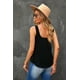 thumbnail image 1 of ABPHQTO Camiseta sin mangas con cuello de tiras cruzadas de corazones arcoíris negros para mujer, 1 of 5