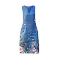 thumbnail image 3 of Robe Débardeur Sans Manches en Lin Décontractée pour Femme Grande Taille à Col en V à Imprimé Floral, 3 of 4