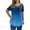 Blue, variant on IROINNID Womens Summer Trendy Vintage Casual Short Sleeve Round Neck Tops Blouse On Sale