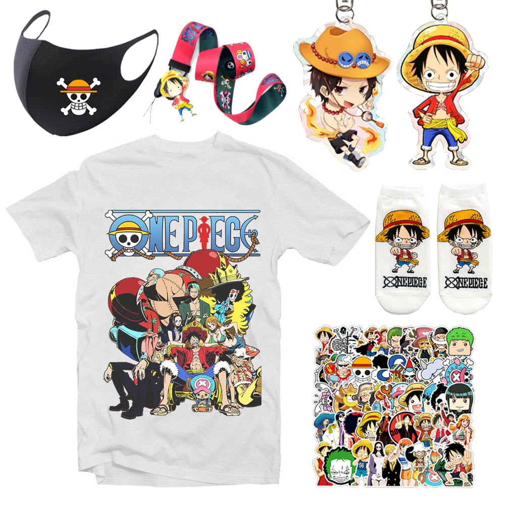 one piece unisex anime graphic tee sizes xs 5xl cotton graphic t shirt accessories keychain socks stickers walmart com