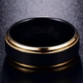 thumbnail image 5 of Black Face Gold Side Tungsten Steel Ring Men's Ring Jewelry, 5 of 5