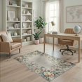 thumbnail image 2 of ODIKA 4'x6' Washable Area Rug Non-Slip, Chair-Friendly, Flatwoven Beige Vintage Distressed Border Frame Traditional Bathroom Farmhouse for Home Office, Under Desk, 2 of 7