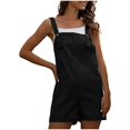 thumbnail image 2 of SDNall Short Jumpsuits for Women Fashion Overalls Solid Pocket Buttons Rompers Suspender Jumpsuit Pants Womens Romper Sizes:S-2XL, 2 of 9