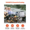 thumbnail image 2 of VEVOR Portable Air Conditioner, 5000 BTU 3-Speed Air Conditioning Unit with 24H Timer, Air Portable AC Adjustable from 16-32℃, Compatible with AC/DC for Outdoor Tent Camping, RVs or Home Use, Grey, 2 of 9