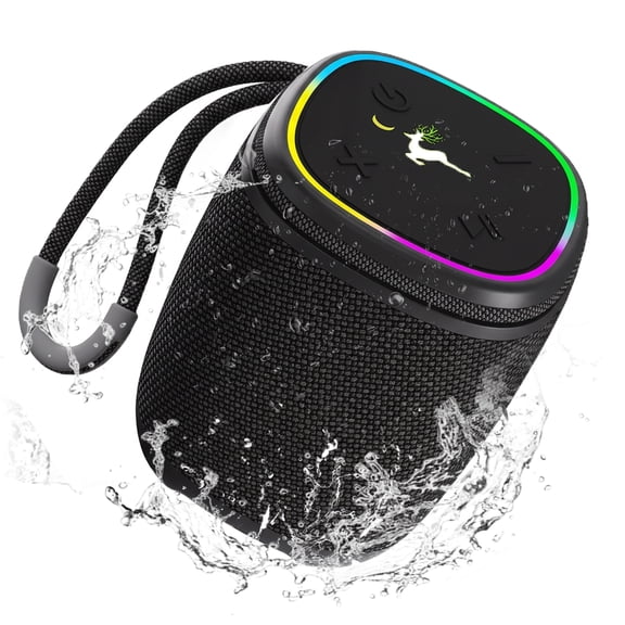 Portable Bluetooth Speaker with IPX7 Waterproof, Powerful Deep Stereo Sound, 15H Playtime, RGB Light, Bluetooth 5.4, TWS Pairing, TF, AUX, Wireless Speaker for Outdoor/Home/Party/Beach/Travel/Gifts