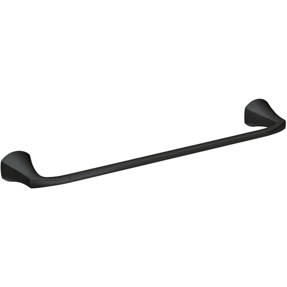 Moen Towel Bar Lindor Collection - Wall Mount, Brass/Zinc, Matte Black, 24 in Rod — Concealed-Screw Wall-Mount, Coordinated Bath Collection