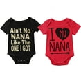 thumbnail image 3 of New summer newborn baby  boy baby girl cotton breathable jumpsuit I love NANA letter printed jumpsuit, 3 of 5