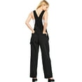 thumbnail image 3 of Revolt PLUS SIZE Women's Juniors Baggy Straight Leg Twill/Denim Overalls (14, Black), 3 of 3