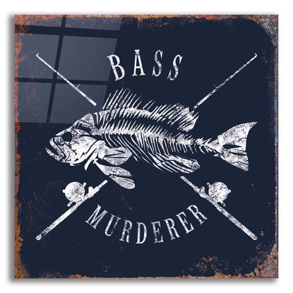 Epic Art 'Bass Murderer' by JJ Brando, Acrylic Glass Wall Art, 12"x12"