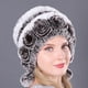 thumbnail image 2 of Guardurnaity Manténgase abrigado y a la moda, gorro de piel de conejo Rex para mujer, gorro tejido de piel de conejo sintética, gorro cálido de Sombreros, 2 of 6