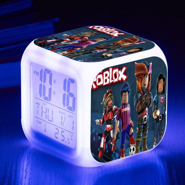 Roblox-reloj electrónico con luz nocturna para niños, juguetes de peluche con diseño creativo de Spiderman, Capitán América, regalo de cumpleaños