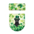 thumbnail image 2 of HELLHERO Toilet Seat Lid Cover, Easy to Install Polyester Toilet Seat Lid Cover Set, St. Patrick's Cat Clover, 2 of 6