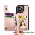 thumbnail image 2 of Njjex For Apple iPhone 15,15 Pro,15 Plus,15 Pro Max 5G Wallet Case, iPhone 15 6.1" PU Leather Case,Luxury Slim Folio Flip Kickstand Shockproof Cards Holder Wallet Case Cover -Rose Gold, 2 of 8