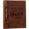 Now Is Your Time To Shine Custom Leather Journal, Large: 8.8" x 5.85"