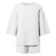 thumbnail image 4 of MKLEKYY conjunto de 2 Piezas de Faja Corta para Mujer, Top de Manga 3/4 y Pantalones Cortos con Cintura Elástica, Ropa de Estar Por Casa, 4 of 4