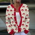 thumbnail image 2 of DDAPJ pyju Christmas Cardigan Sweaters for Women Oversized Ugly Christmas Sweater Xmas Holiday Open Front Knit Outerwear Multicolor XXXL, 2 of 4