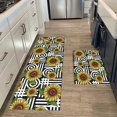 thumbnail image 4 of Sunflower Kitchen Rugs and Mats 2 Piece Set Non-Skid Washable Rubber Kitchen Rug Runner Floor Mat Sunflower Decor Black and White, 4 of 5
