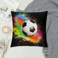 thumbnail image 2 of GOSMITH Decorative Pillow Covers,  for Sofa Farmhouse Home Decor, Splash Ink Art Sport Football Soccer Ball, 2 of 5