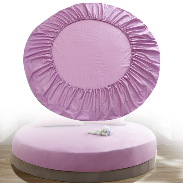 Ensemble de 4 Pcs en Coton, Ensemble de Quatre Pièces en Coton Couleur Unie Couvre-Lit Rond (Multi-Couleur-A)