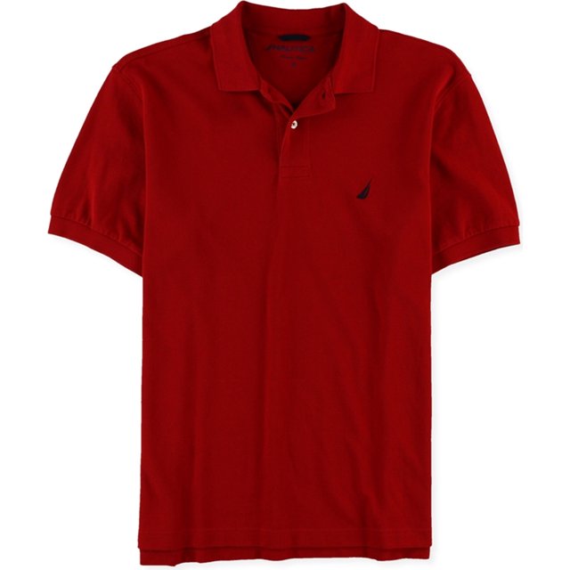 Nautica Classic Lique - Polo de rugby para hombre, color rojo, pequeño Nautica polo, rugbi