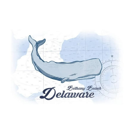 Bethany Beach Delaware Whale Blue Coastal Icon Print Wall Art By Lantern Press Bethany Beach Delaware Whale Blue Coastal Icon Print Wall Art By Lantern Press