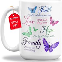 GIFAMI Faith Hope Love Mug, Inspiration Religious Coffee Mug for Men Women Christian God Jesus Lover, Jesus Religion Gifts (11oz. Red Accent Mug)