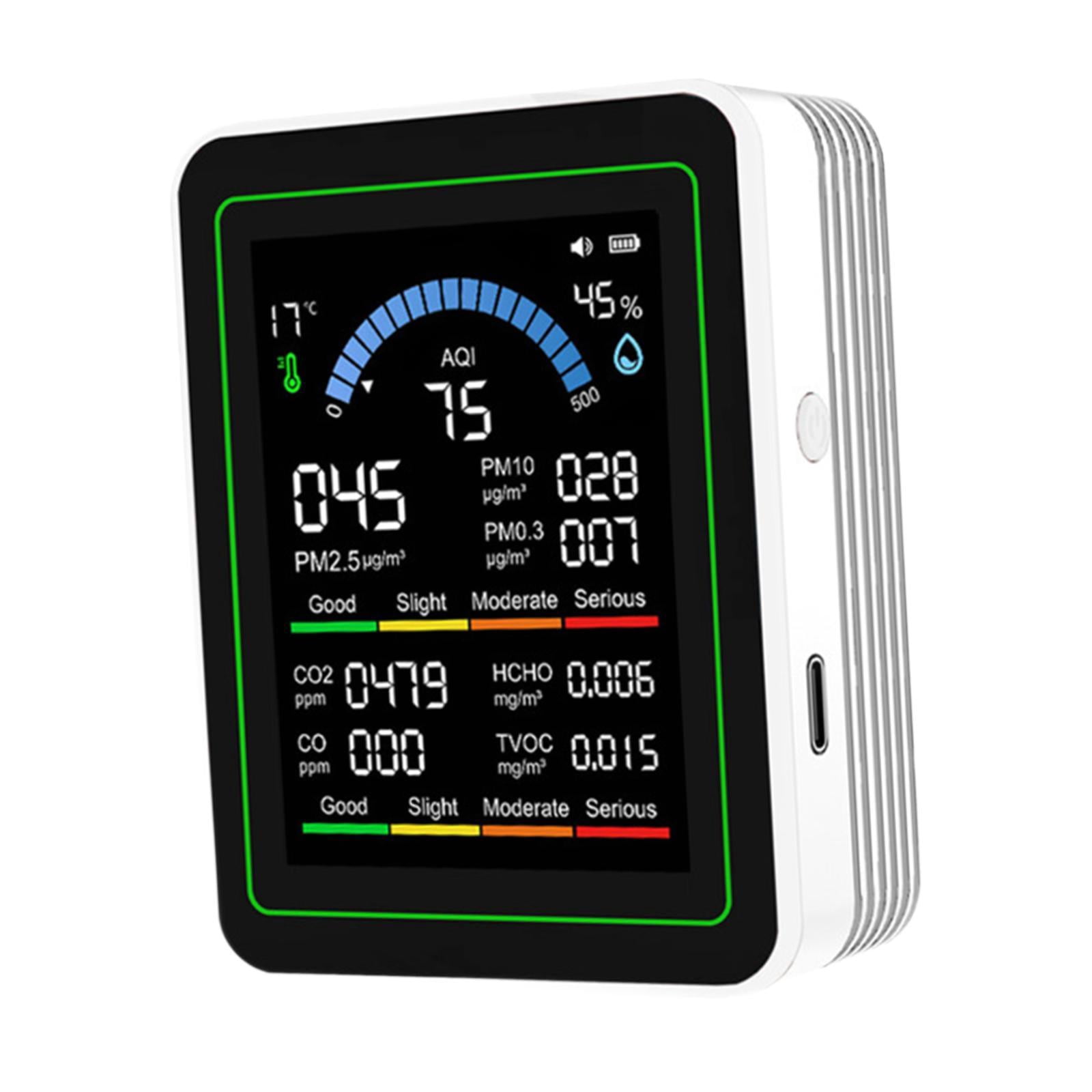 Zxpjkyu Mini Air Quality Meter Professional Air Analyzer for Greenhouse School House White