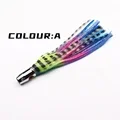 Soft Skirt Lure Metal Head Rigged Trolling Tuna Leurre Octopus Big Game Fishing Marlin Tuna 165MM/40G Colorful Fishing Lure Bait (A)