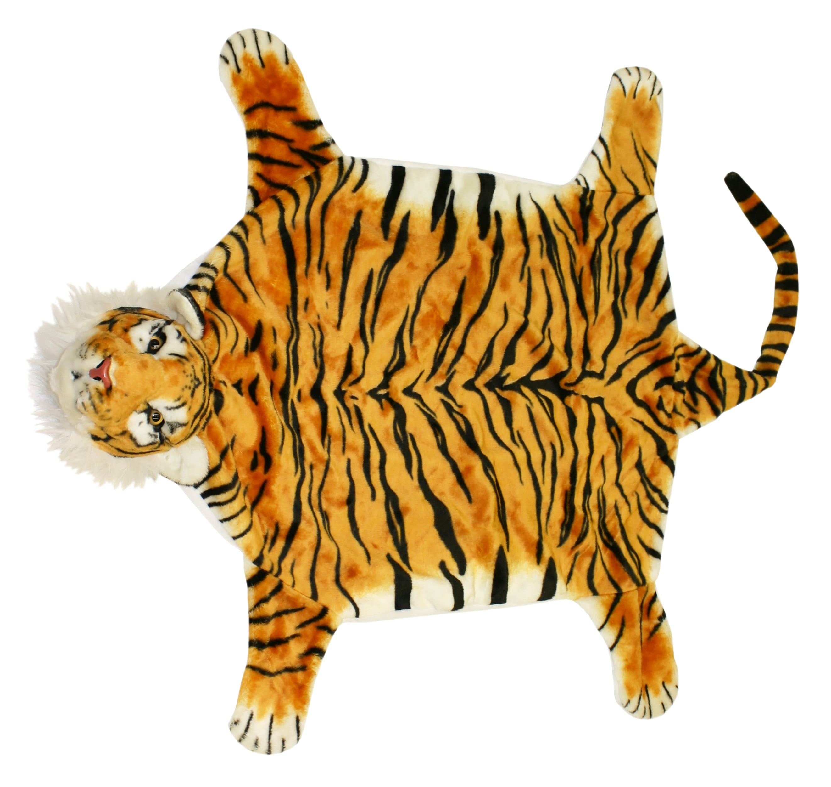 Plush Pal Soft & Fluffy Orange Tiger Rug Throw Stuffed Animal Toy