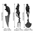 thumbnail image 6 of Skull Flatware Set - 3 Piece Stainless Steel Cutlery w/ Knife Fork Spoon - Gothic Halloween Tableware, 6 of 6