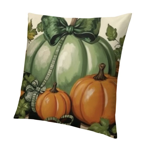 Decorative Throw Pillow Covers, Green Autumn Cushion Case Decor, Plaid Check Farmhouse Rustic Home Decoration for Sofa Couch