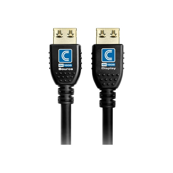 Comprehensive NanoFlex Pro AV/IT Integrator Series - High Speed - HDMI cable with Ethernet - HDMI male to HDMI male - 20 ft - triple shielded - jet black - Unidirectional, 4K60Hz (4096 x 2160) support, up to 18 Gbps data transfer rate